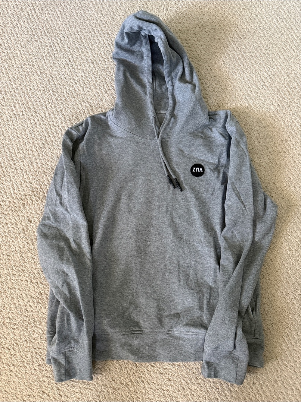 ZYIA womans Grey Crewneck Hoodie with Small Logo